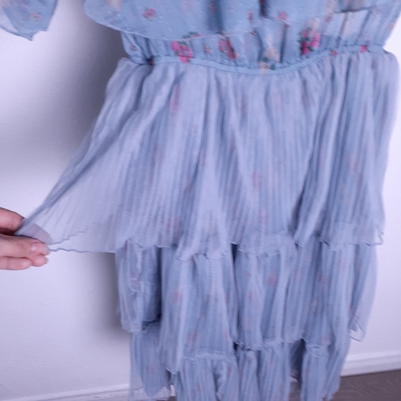 SHE SU STUDIO Tulle Pleated Floral Dress - Picture 3 of 8